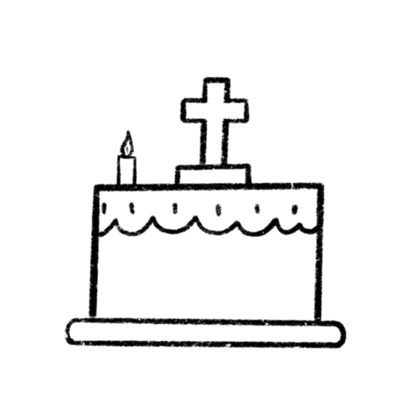 Ein Altar mit Kreuz und Kerze